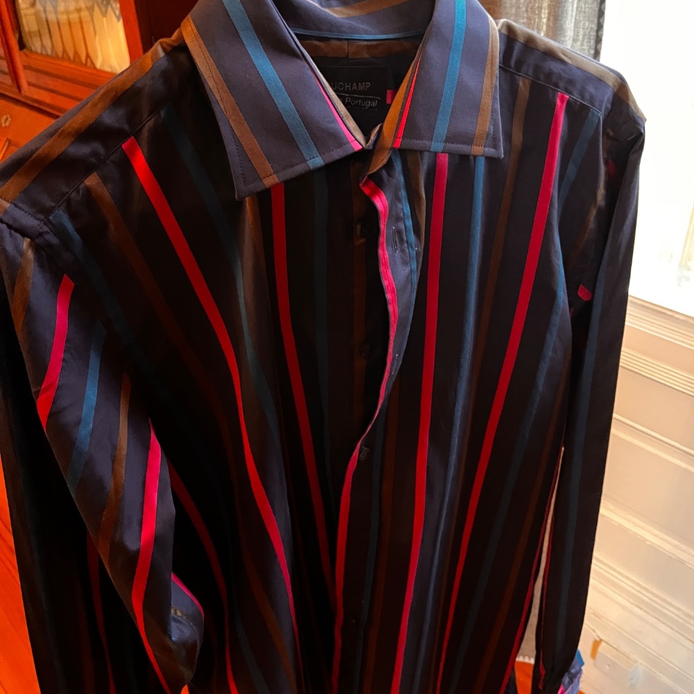 Duchamp Striped Mens Dress Shirt